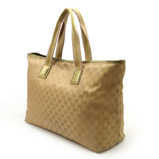 Gucci GG Canvas Metallic Leather Tote Bag