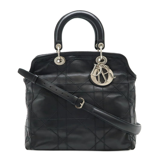 Dior Granville Cannage Leather Handbag Black
