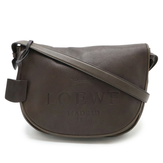 Loewe Heritage Logo Leather Shoulder Bag