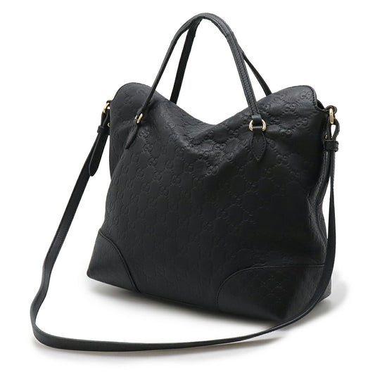 Gucci Leather Bree 2WAY Handbag Black