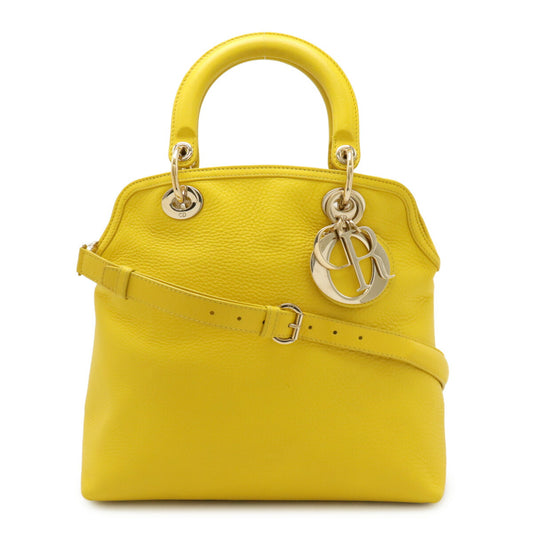 Dior Granville Cannage Leather Handbag Yellow