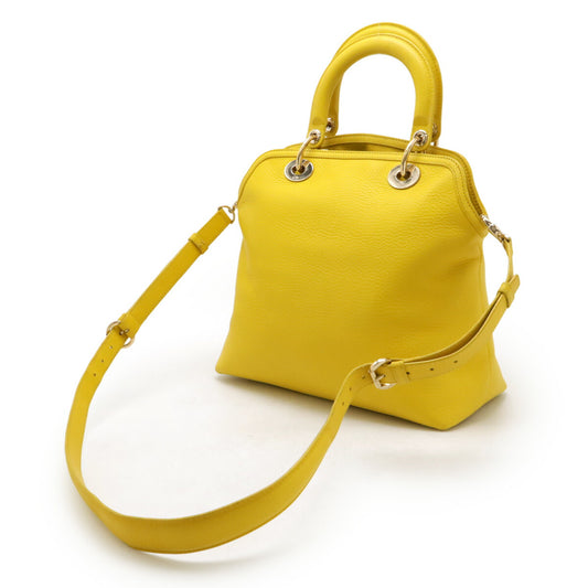 Dior Granville Cannage Leather Handbag Yellow