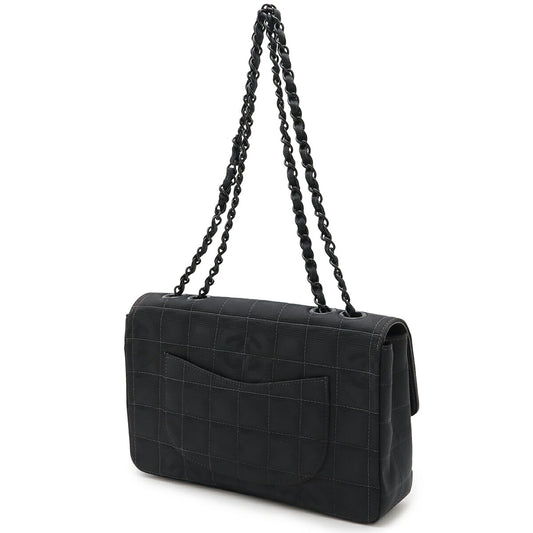 Chanel Nylon Jacquard Leather Shoulder Bag