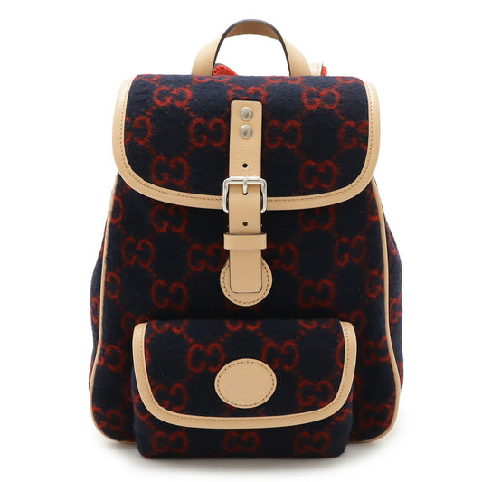 Gucci GG Wool Leather Backpack 630818