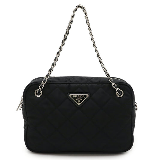 Prada Nylon Leather Quilted Shoulder Bag 1BH910