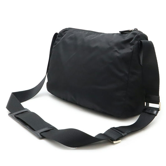 Prada Triangle Logo Nylon Leather Shoulder Bag