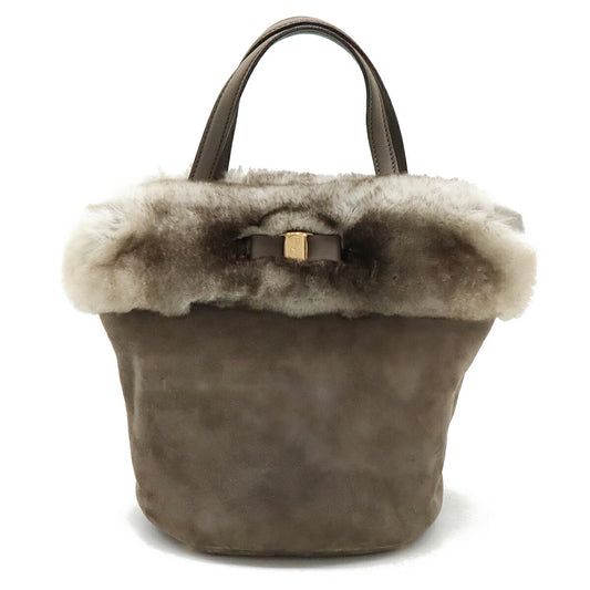 Salvatore Ferragamo Vara Handbag Suede Leather