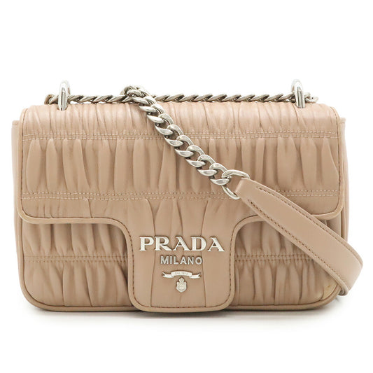 Prada Leather Nappa Gaufre Chain Shoulder Bag 1BD140