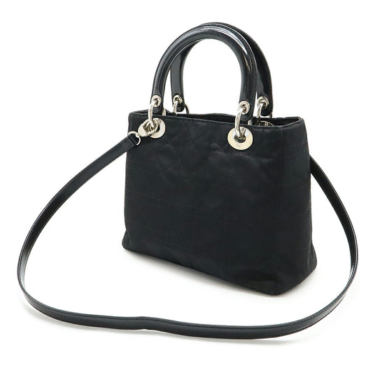 Dior Lady Dior Nylon Handbag Black