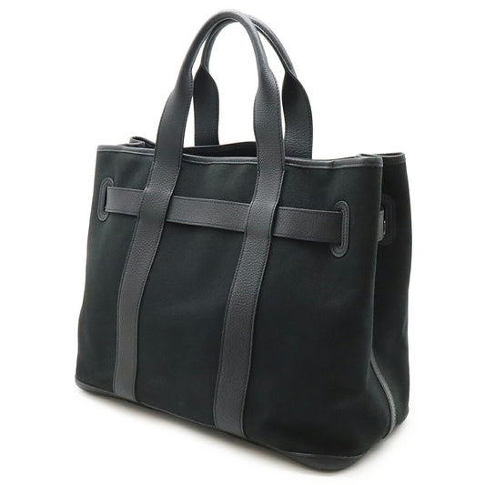 Hermes Canvas Leather Tote Bag Black
