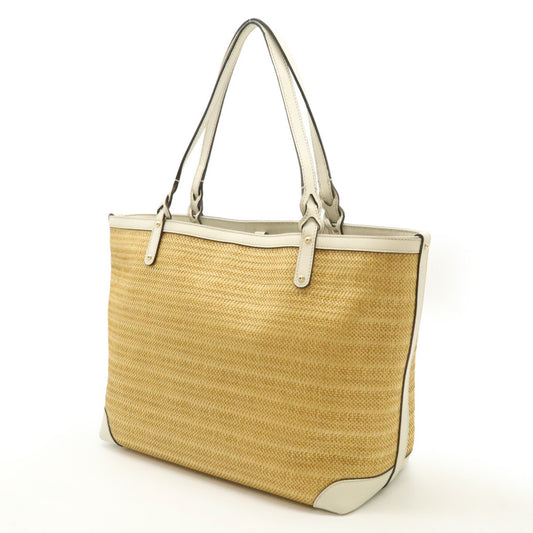 Gucci Straw Leather Tote Bag