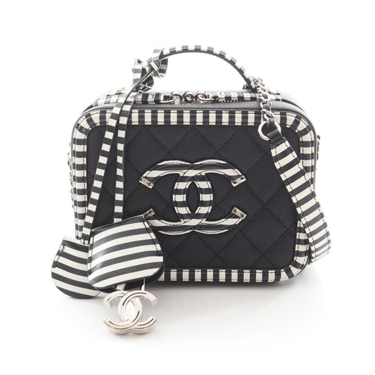 Chanel CC Filigree Small Vanity Bag Leather