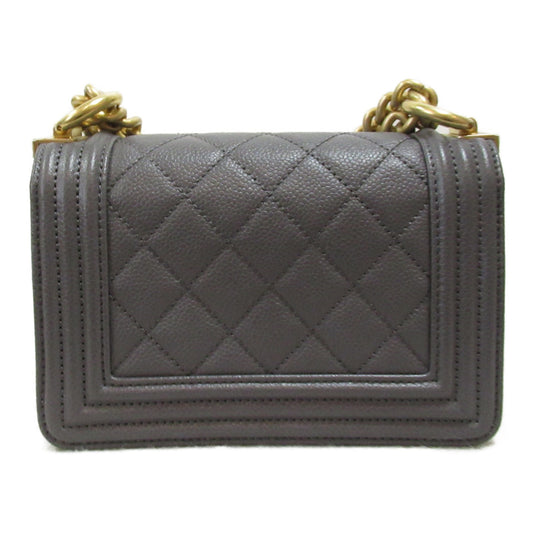 Chanel Boy Mini Chain Shoulder Bag Caviar Skin