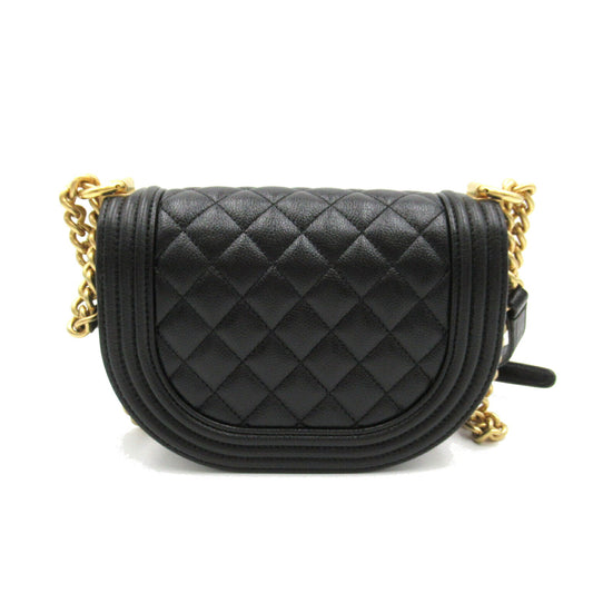 Chanel Boy Chain Shoulder Bag Caviar Leather