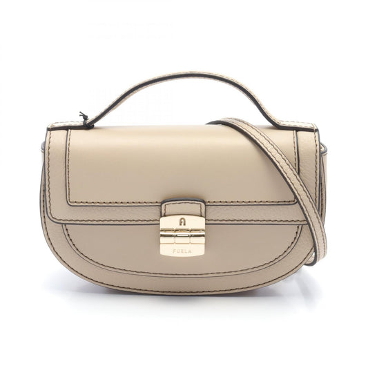 Furla CLUB 2 MINI Leather Handbag Beige