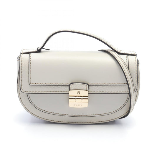 Furla Club 2 Mini Leather Handbag Ivory