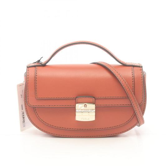 Furla Club 2 Mini Leather Handbag Brown