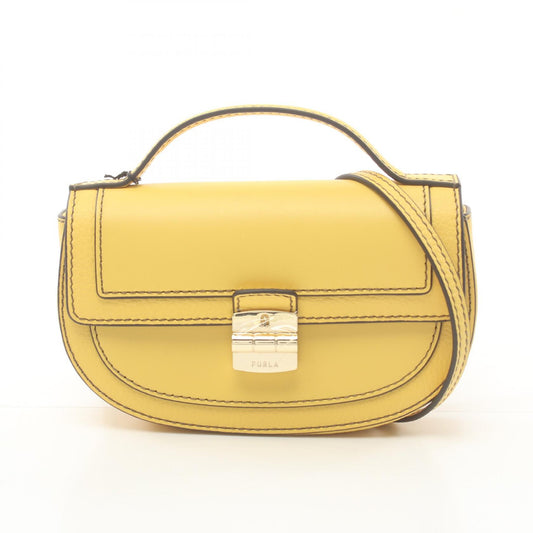 Furla Club 2 Mini Leather Handbag Yellow