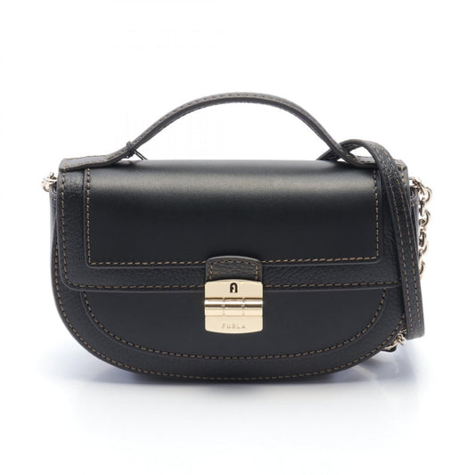 Furla CLUB 2 MINI Leather Handbag Black