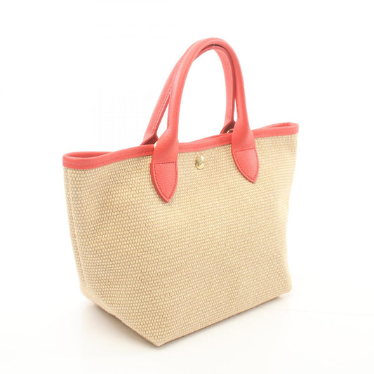 Longchamp Le Pliage Leather Straw Handbag