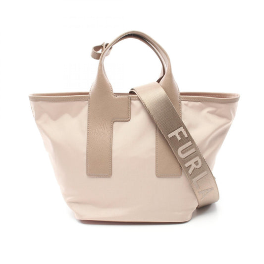 Furla Piuma M Leather Nylon Canvas Handbag