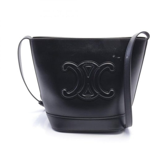Celine Small Bucket Leather Shoulder Bag Black