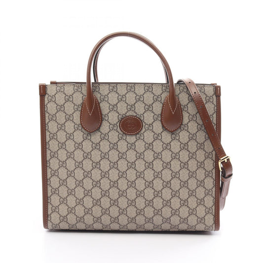 Gucci GG Supreme Tote Bag PVC Coated Canvas Leather