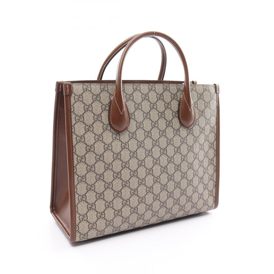 Gucci GG Supreme Tote Bag PVC Coated Canvas Leather