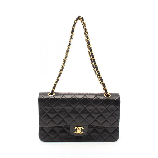 Chanel Lambskin Matelasse W Flap Shoulder Bag A01112
