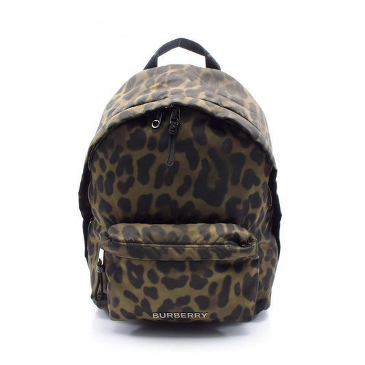 Burberry Nylon Leather Backpack Khaki Multicolor