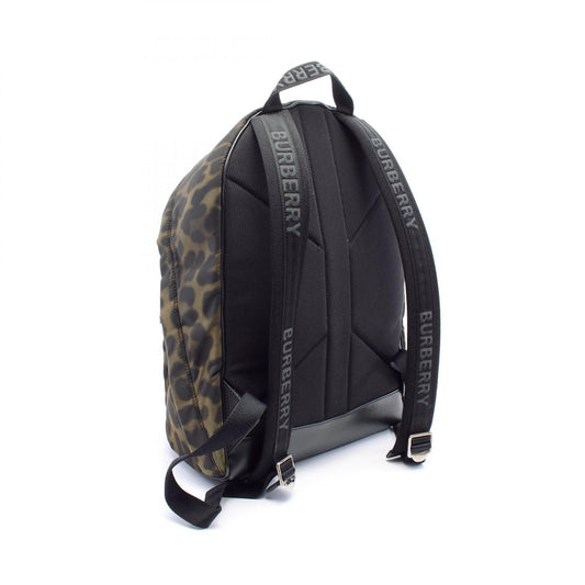 Burberry Nylon Leather Backpack Khaki Multicolor