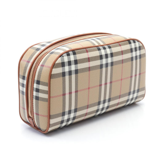 Burberry PVC Coated Canvas Leather Pouch