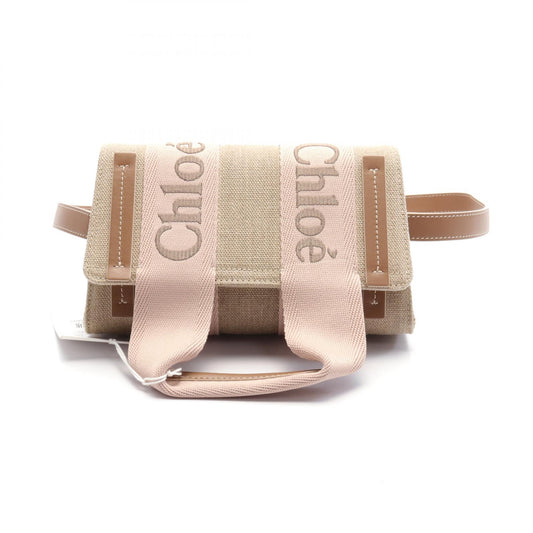 Chloe Woody Canvas Leather Waist Bag