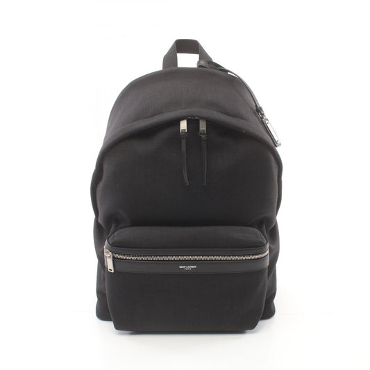 Saint Laurent Leather Nylon Backpack Black