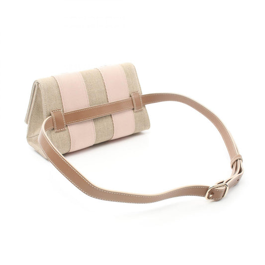 Chloe Woody Canvas Fabric Leather Shoulder Bag