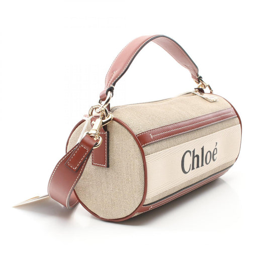 Chloe Woody Fabric Leather Handbag