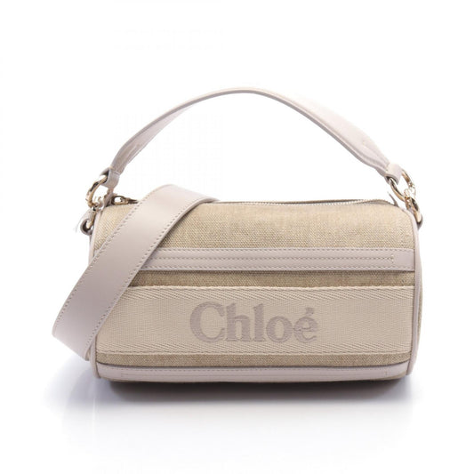 Chloe Woody Tube Fabric Leather Handbag