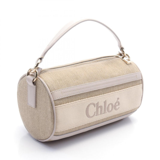 Chloe Woody Tube Fabric Leather Handbag