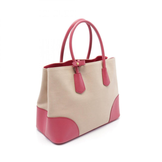 Prada CANAPA+SAFFIANO Canvas Leather Handbag