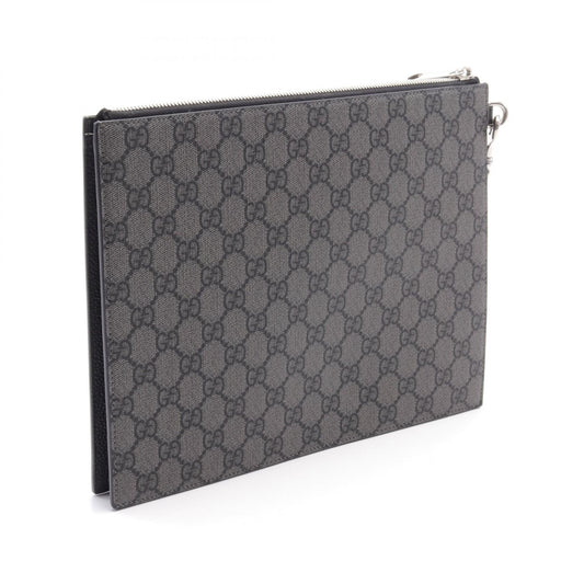 Gucci GG Supreme Clutch Bag PVC Canvas Leather