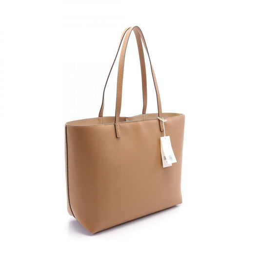 Tory Burch McGraw Leather Tote Bag Brown