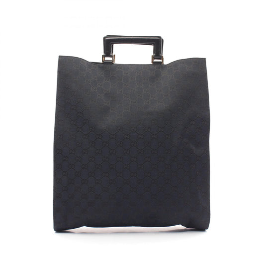 Gucci GG Canvas Leather Tote Bag Black