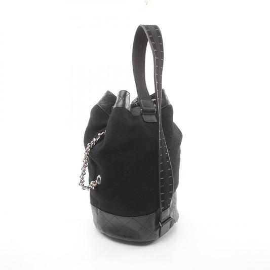 Chanel Wool Leather Coco Mark Shoulder Bag