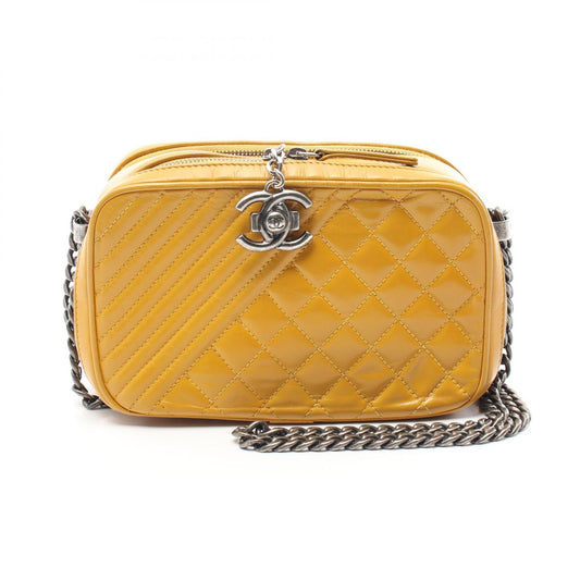 Chanel Lambskin Matelasse Shoulder Bag Yellow