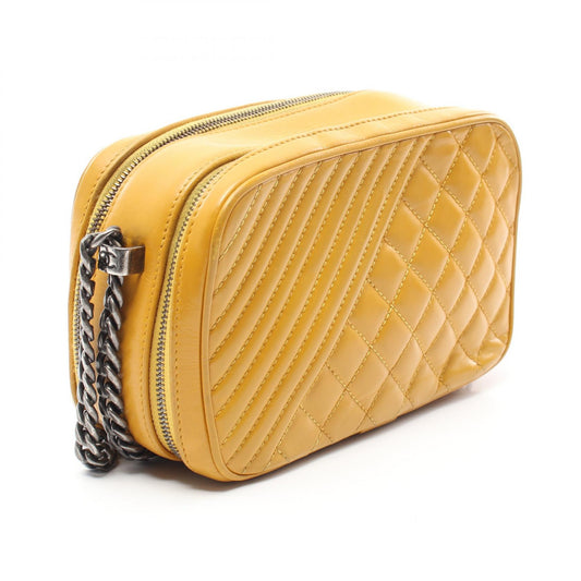 Chanel Lambskin Matelasse Shoulder Bag Yellow