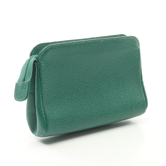 Chanel Leather Pouch with Logo