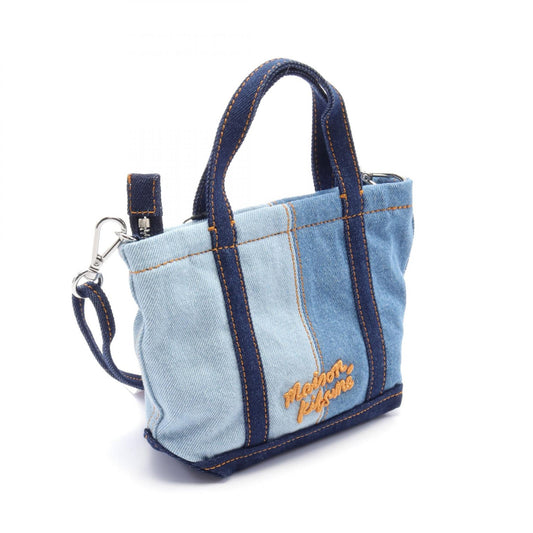Maison Kitsune Fox Head Mini Tote Bag Denim