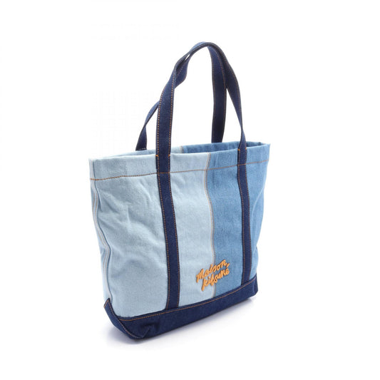 Maison Kitsune Fox Head Denim Tote Bag