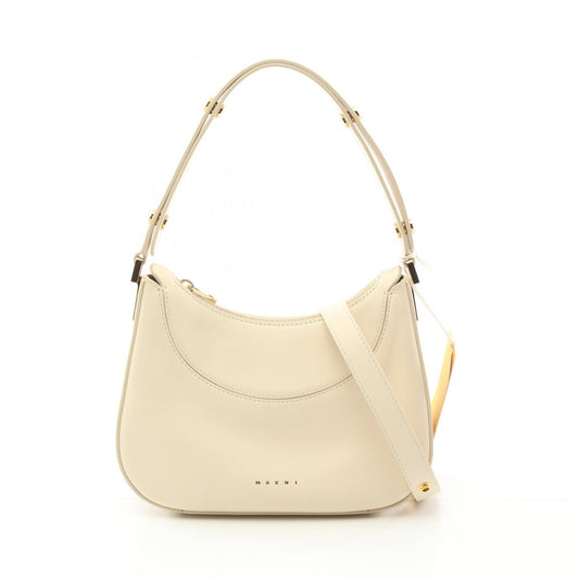 Marni Leather Shoulder Bag Ivory BMMP0103U0LV58900W11