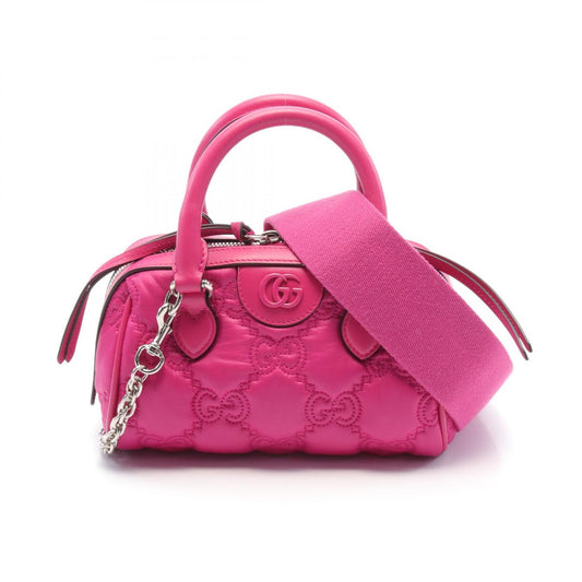 Gucci GG Matelassé Nylon Leather Handbag